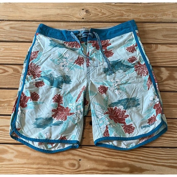 Patagonia Floral Swim Trunks Size 29 Men’s Blue